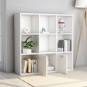 vidaXL Βιβλιοθήκη Λευκή 98 x 30 x 98 εκ. από Επεξ. Ξύλο