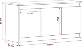 vidaXL Ντουλάπι TV 100 x 34 x 50 εκ Μαύρη Δρυς Επεξεργασμένο Ξύλο