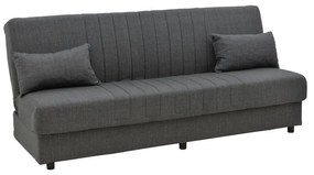 Καναπές-κρεβάτι με αποθηκευτικό χώρο τριθέσιος Romina pakoworld ανθρακί ύφασμα 190x85x90εκ Model: 328-000025