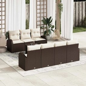 vidaXL Σετ Καναπέ Κήπου 8 pcs Καφέ 55 x 55 x 37 εκ συνθετικό ρατάν