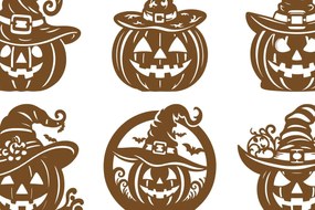 Σετ των 2 Intra απο ξύλο plywood 3mm-4mm πάχος – Σετ Κολοκύθα με Καπέλο Δίασταση  20x20 cm INTRAFABR-100940089