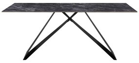 Τραπέζι Meja  Sintered stone μαύρο με μεταλλικά πόδια σε μαύρη απόχρωση 180x90x76εκ