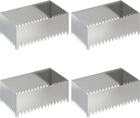 vidaXL Περίγραμμα γκαζόν 4 τμχ. 100 x 60 x 35 cm Ατσάλι Ασημί
