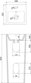 Mexen Sira ελεύθερη στήλη νιπτήρα 34 x 33 cm, λευκό - 26023300
