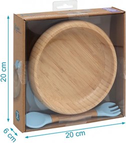 Παιδικό Σετ Φαγητού 2τμχ Kiokids Bamboo Σιέλ 3506