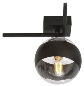 Φωτιστικό Οροφής 1xE14 W23cm Ατσάλι και Γυαλί Μαύρο IMAGO 1G Made in Poland Emibig-1132/1G-Διάφανο 1132/1G