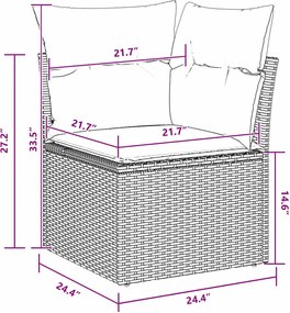 vidaXL Σετ Καναπέ Κήπου με μαξιλάρι 12 pcs Μαύρο