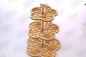 Σετ των 2 Intra απο ξύλο plywood 3mm-4mm πάχος – Μοτίβο κλιμακωτός δίσκος κοπής με λέιζερ | Αρχείο CNC Δίασταση 20x20 cm INTRAFABR-121427658