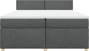 vidaXL Κρεβάτι Boxspring με Στρώμα Σκούρο Γκρι 200x200 εκ. Υφασμάτινο