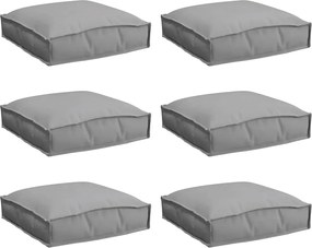 vidaXL Μαξιλάρι 6 pcs Γκρι 40 x 40 x 8 εκ. Ύφασμα Όξφορντ
