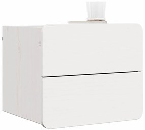 vidaXL Κομοδίνο με συρτάρι Λευκό 39 x 34 x 33 εκ. Μασίφ ξύλο πεύκου