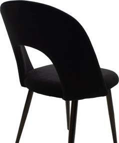 Καρέκλα Jonah pakoworld βελούδο μαύρο-μαύρο πόδι