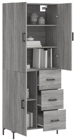 vidaXL Ντουλάπι Γκρι Sonoma 69,5 x 34 x 180 εκ. Επεξεργασμένο Ξύλο