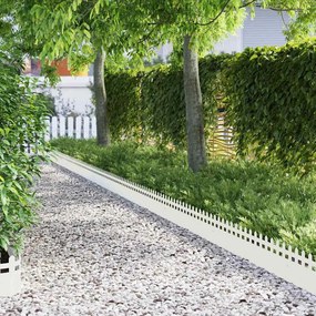 vidaXL Περιγράμματα γκαζόν 30 pcs 103 x 0,05 x 22 εκ Ατσάλι Λευκό