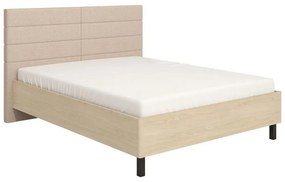 Επενδυμένο Κρεβάτι ARBELA Διπλό Light Port με Ύφασμα Μπέζ 160x200εκ. 178x214x115 εκ.