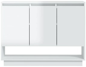 vidaXL Μπουφές Γυαλιστερός Λευκός 97 x 31 x 75 εκ. από Μοριοσανίδα