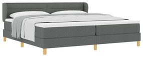 vidaXL Κρεβάτι με Στρώμα Σκούρο Γκρι 200x200 εκ. Ύφασμα