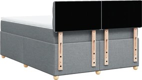 vidaXL Κρεβάτι Boxspring με Στρώμα Ανοιχτό Γκρι 140x190 εκ. Υφασμάτινο