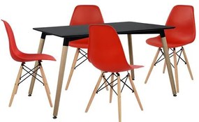 Σετ τραπεζαρίας C10228 5τμχ με Τραπέζι MINIMAL 120x80x73εκ. &amp; Καρέκλες TWIST Κόκκινες