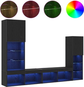 vidaXL Ντουλάπι TV 4 pcs Μαύρη δρυς Επεξεργασμένο ξύλο