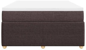 vidaXL Κρεβάτι Boxspring με Στρώμα Σκούρο Καφέ 140x200 εκ Υφασμάτινο