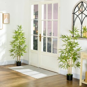 Σετ Τεχνητό Μπαμπού δέντρο με 2 3 κορμούς Easy Care 120cm Τσιμεντοδοχείο Πράσινο