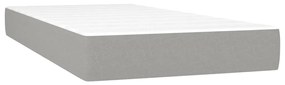 vidaXL Κρεβάτι Boxspring με Στρώμα &amp; LED Αν.Γκρι 80x200 εκ. Υφασμάτινο