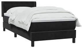 vidaXL Κρεβάτι Boxspring με Στρώμα Μαύρο 90x210 εκ. Βελούδινο