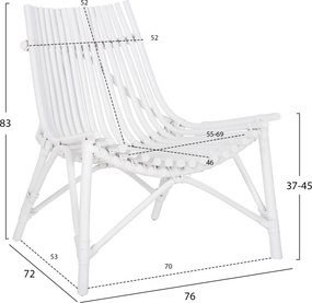 ΚΑΡΕΚΛΑ ΕΞΩΤ.ΧΩΡΟΥ CELLION HM9812.03 ΡΑΒΔΟΙ RATTAN ΣΕ ΛΕΥΚΟ ΧΡΩΜΑ 76x72x83Υεκ.