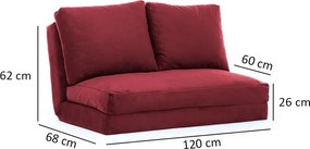 Διθέσιος Καναπές Κρεβάτι Κεραμιδί TAIDA 68x120x62