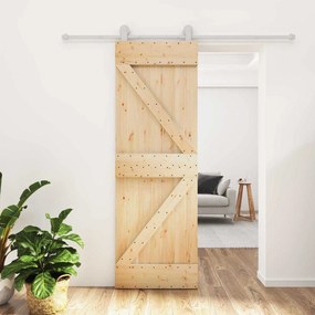 vidaXL Συρόμενη Πόρτα Φυσικό και Λευκό 70 x 210 cm