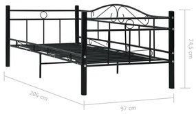 ΠΛΑΙΣΙΟ ΓΙΑ ΚΑΝΑΠΕ - ΚΡΕΒΑΤΙ ΜΑΥΡΟ 90 X 200 ΕΚ. ΜΕΤΑΛΛΙΚΟ 286135