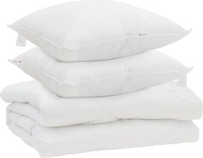 vidaXL Πάπλωμα με μαξιλάρι 3 pcs Λευκό Μικροΐνες