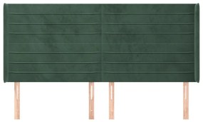 vidaXL Κεφαλάρι με Πτερύγια Πράσινο 203x16x118/128 εκ. Βελούδινο