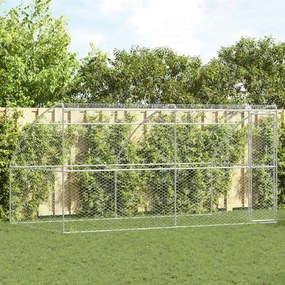 vidaXL Κλουβί Σκύλου 2 pcs Ασημί 4 x 2 x 2 m Γαλβανισμένος χάλυβας