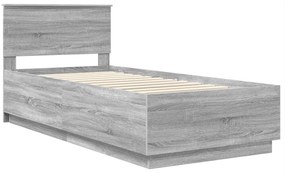 vidaXL Σκελετός Κρεβατιού Γκρίζο Σονομα 70 x 190 cm Επεξεργασμένο ξύλο
