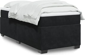 vidaXL Κρεβάτι Boxspring με Στρώμα Μαύρο 100x200 εκ. Βελούδινο