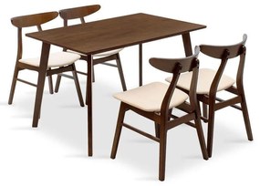 Τραπεζαρία Benson - Orlean Σετ 5τμχ 200-000182 120x80x75cm Walnut Four Seater
