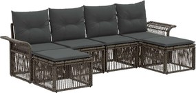 vidaXL Σετ Καναπέ Κήπου 6 pcs Γκρι συνθετικό ρατάν