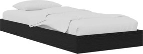 vidaXL Κρεβάτι δαπέδου Μαύρη Δρυς 80 x 200 cm Επεξεργασμένο Ξύλο