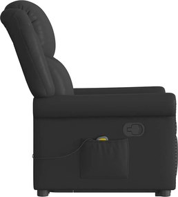 vidaXL Μόνιμη πολυθρόνα μασάζ Shiny Black Faux Leather