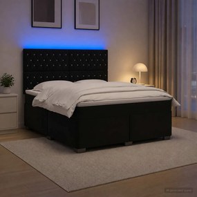 vidaXL Κρεβάτι box spring με στρώμα Μαύρο 140 x 190 cm Βελούδο