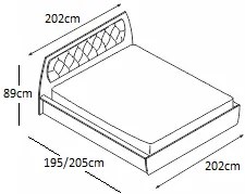 Κρεβάτι ξύλινο με δερμάτινη/ύφασμα TAIS 180x190 DIOMMI 45-045
