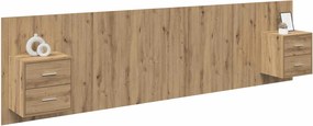 vidaXL Κεφαλή κρεβατιού με κομοδίνο 3 pcs Artisan Oak