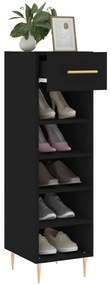 vidaXL Παπουτσοθήκη Μαύρη 30 x 35 x 105 εκ. από Επεξεργασμένο Ξύλο