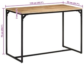 ΤΡΑΠΕΖΑΡΙΑ 110 X 55 X 75 ΕΚ. ΑΠΟ ΜΑΣΙΦ ΑΚΑΤΕΡΓΑΣΤΟ ΞΥΛΟ ΜΑΝΓΚΟ 374078