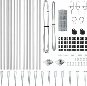 vidaXL Τεντώτο με στήριγμα Ασημί 0,8 x 10 m Ατσάλι