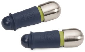 Σετ από 2 πώματα κρασιού Joseph Joseph 20110, Αεροστεγές σφράγισμα, Ένδειξη κλειδώματος, Μπλε/inox