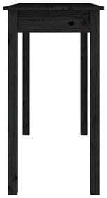 Τραπέζι Κονσόλα Μαύρο 110 x 40 x 75 εκ. από Μασίφ Ξύλο Πεύκου - Μαύρο