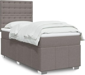 vidaXL Κρεβάτι Boxspring με Στρώμα Taupe 80x200 εκ. Υφασμάτινο